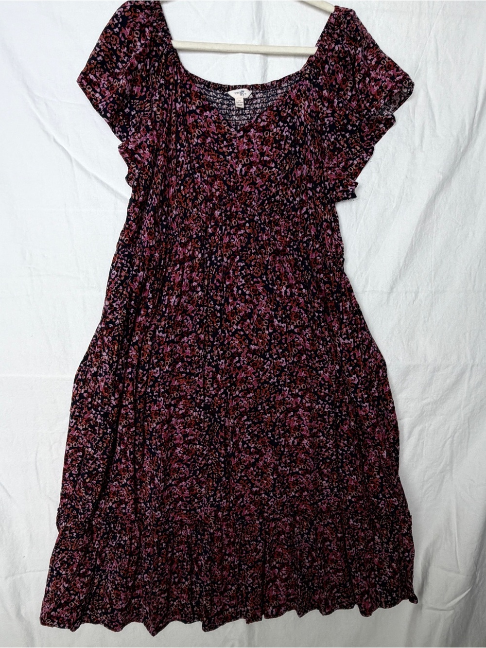Terra & Sky Navy Floral Maxi Dress 1X